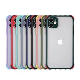 Matte Transparent Hybrid Rugged Armor Shockproof Cases For iPhone 13 12 11 Pro Max XR XS X 8 7 Plus SE2 Samsung S20 FE S21 Ultra A12 A32 4G 5G A42