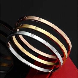 Designer charm Titanium Steel Narrow Buckle Bracelet Carter Plus Fashion Couple Non fading Womens Diamond Stainless