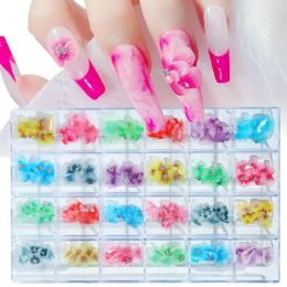 Lipstick 1 Box 144pcs Flower Petal Scale Style 5d Nail Art Decorations with Pearl Rhinestone Jewellery Manicure Design Accessories