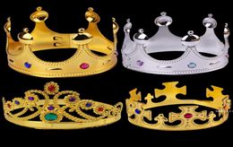 COSPLAY King Queen Crown Party Hats Tyre Prince Princess Crowns Birthday Party Hat Gold Silver 2 Colours With OPP Bags 8 Colours FWE1397281