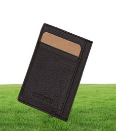 GUBINTU Genuine Leather Men Slim Front Pocket Card Case Credit Super Thin Fashion Card Holder trave wallet tarjetero hombre5263053