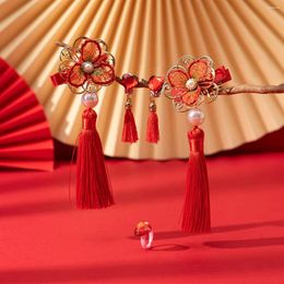 Hair Clips 5PCS Chinese Style Spring Festival Headwear Girl Hanfu Hairpin Clip Ancient Accessories Fairy Tassel Flowers Accessory