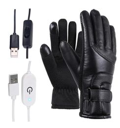 Motorcycle Electric Heated Gloves Windproof For Cycling Skiing Winter Warm Heating Gloves USB Powered For Men Women Sports Ski9815870