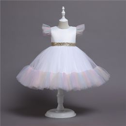Pretty Blue White Pink Jewel Girl's Birthday/Party Dresses Girl's Pageant Dresses Flower Girl Dresses Girls Everyday Skirts Kids' Wear SZ 2-10 D408282