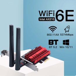 ZK20 FENVI WiFi 6E AX210 5374Mbps Wireless PCIE Adapter Tri Band 2.4G/5G/6Ghz Compatible Bluetooth5.3 Network WiFi Card For Win 10/11