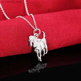 Pendant Necklaces 925 Sterling Silver Horse Pendants Necklaces For Women Wedding Luxury Designer Jewelry Free Shipping Items GaaBou240408TK9Z