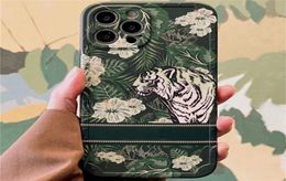 High Quality Green Tiger Designers IPhone Case Fashion Brand Water Resistant Phone Cases For 14 13 12 11 Pro Max 7 8 Plus2107219