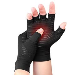 Wrist Support 1 Pair Compression Gloves Hand Arthritis Joint Pain Relief Half Finger Antislip Therapy For Womens Mens3875769