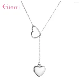 Pendant Necklaces Fashion Engagement 925 Sterling Silver Heart Charm Jewellery Classic Love Link Chain Necklace Ornament