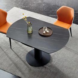 Italian Imported Rock Slab Dining Set Rotating Round Table Household Small Kitchen Table Mesas Redondas Living Room Furniture