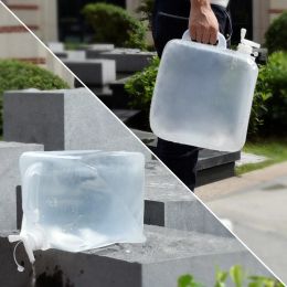5L Plastic Empty Collapsible Water Bag With Handle And Tap Foldable Water Containers Food Grade Material Liquid Bucket