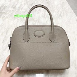 Bolide Leather Handbag Trusted Luxury Womens Bags 2024 New Fashion Genuine Leather Shell Bag Lychee Grain Cow Leather Bag One Shoulder Handhe have logo HB5Y9D