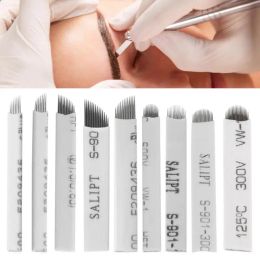 20pcs Eyebrow Tattoo Manual Microblading Permanent Makeup Sterile Needle Pin U Shape Blade For 3D Embroidery Microblading Tattoo