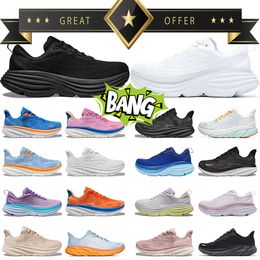 24H Free Shipping Bondi 8 Shoes Women Mens Free People Run Shoe Clifton 8 9 Sports Triple White Black Challenger 7 Shifting Sand Cloud Blue Trainers