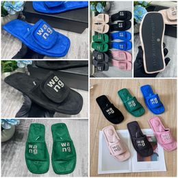 Top Quality Slippers New Style Designer Sandals Luxury Women Velvet material rhinestone Velcro tape GAI party Soft Room Platform Slip-On Size 35-42 offical slider