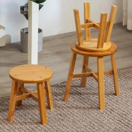 Creative Children's Footrest Bamboo Material Foot Stool Bold Thickened Step Stool Solid Durable Stool Chair Three Sizes