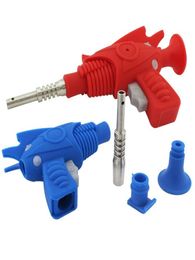 DHL free Silicone Collector Kit Ray Gun Smoking Mini NC Set with Stainless Nail Tip Collection Oil Dab Handpipe6676962