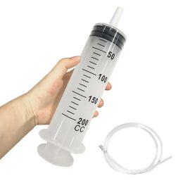 150/200/250/300/500ml Large Capacity Syringes With 1m Hose Pet Feeding Measuring Pump Hydroponics Nutrient Big Syringe