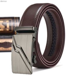 Belts 3.5cm New Mens Leather Belt Alloy Automatic Buckle Business Leisure Youth Middle-aged and Elderly Belt Designer Belt for MenL240409