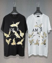 Hip Hop Brand Crane Pattern Designer T Shirt Tops Man S Casual Shirt Men Clothing Street Shorts Sleeve Clothes T Shirts 20212256023