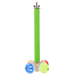 Other Bird Supplies Wooden Stand Branch Wood Standing Rod With Bell For Parrot Parakeet Cockatiels Birds