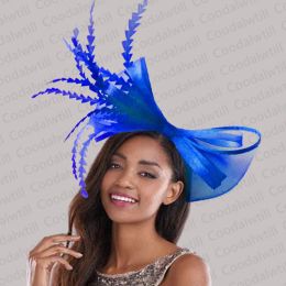 Purple Feather Fascinator Feather Derby Hat Women Elegant Wedding Church Hair Acceassories Ladies Femme Party Millinery Cap