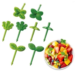 Forks 8 Pack Toothpick Home Party Decor Pick Cute Mini Picks Lunch Accessories Leaf Shapes For Kids Dinner Supplies