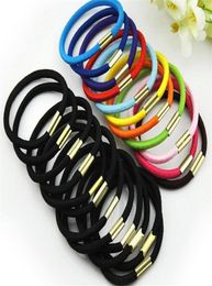 Black and Candy Coloured Hair Holders Elasticity Rubber Hairband Tie for Girl Women Hair Accessories 200 PCS2407432