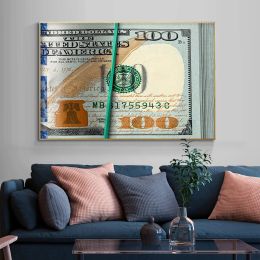 A Hundred Dollar Money Poster Inspirational Canvas Art Pop Paintings Wall Pictures for Living Room Home Decoration