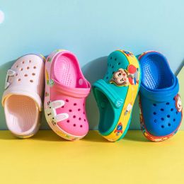 Sneakers PADRISIMOS Children's Hole Shoes 2021 Summer EVA Boys and Girls Sandals and Slippers Cartoon Cute Monkey Beach Shoes Kids JKL