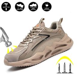 Boots Fashion Work Sneakers Men's Safety Shoes Plastic Toe Antistab Insulated 6kv Electrician Shoes Lightweight Work Safety Boots Men