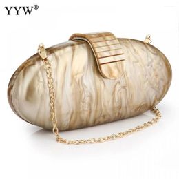 Evening Bags Fashion Wallet Women Acrylic Cute Long Round Bag Woman Marble Luxury Party Prom Handbag Casual Clutch Sac A Main 2024