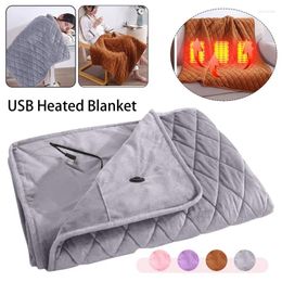 Blankets 4 Colors USB Electric Heater Heated Thicker Blanket Mattress Thermostat Heating Winter Body Warmer Mat