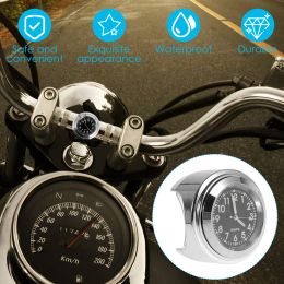 Motorcycle Bike Clock Chrome Waterproof Motorcycle Clock Universal Precise Aluminium Luminous Clock Motorcycle Handlebar Watch