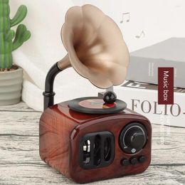 Decorative Figurines Classical Vintage Phonograph Music Box Table Desk Decoration Retro Gramophone For Birthday Valentines Day Anniversary