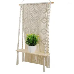 Tapestries Macrame Plant Hanger Shelf Hangers For Hanging Plants Handmade Boho Style Wall Decor With Beautiful Rope And