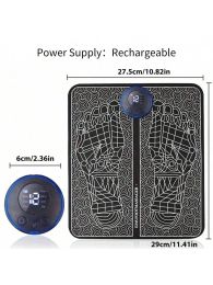 EMS pulse foot massage pad with portable USB charging for relaxing feet at home and in the office, making it easy to operate