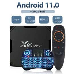 Box X96 Max Plus Ultra Smart TV Box AV1 HDR 10+ Android 11.0 Set Top Box 4GB 64GB Multi Language 2.4G 5G Wifi Media Player Receiver