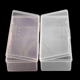 Nails Art Organiser Box Storage Tool Rectangle Storage Box Pen Brush Polishing Nail Buffer Files Plastic Container