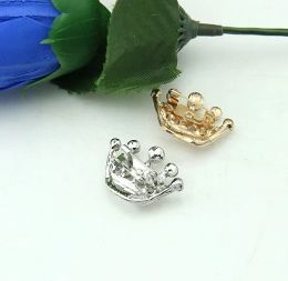 New Style Small Crown Brooch Inlaid With Rhinestones Clothes Small Collar Pin Gold-plated Silver-plated Mini Pin H1342