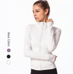 Women Athletic Sport Shirts Slim Fit Long Sleeved Fitness Coat Yoga Crop Tops With Thumb Holes Gym Jacket Workout Sweatshirts Outf7384264