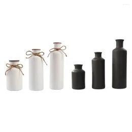 Vases Vase Ceramic Black For Home Living Room Office Tabletop Decor Nordic Simple 3pcs Creative Multi-Purpose Durable White