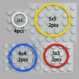 10pcs/lot MOC EV3 Technical Small particle Building Blocks Rubber Band 2x2 3x3 4x4 5x5 Compatible 85543 85544 Bricks Parts toys
