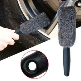 Car Wheel Wash Cleaning Wash Brush Microfiber Tyre Motorcycle Dust Remover Detailing Clean Tool Microfiber Wheel Tyre Rim Brush