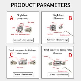 1-4mm Adjustable Steel Wire Rope Buckle Clamp for DIY Lamp Hanging Clamps Telescopic Double Hole Thread Locker Clamps