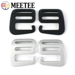 Meetee 10/20Pcs Metal Tri-Glide Slider Buckle Bag Strap Adjustable Clasp Webbing Hook Luggage Belt Shoes Hardware Accessories