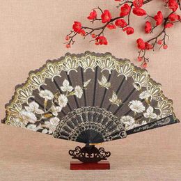 Decorative Figurines Chinese Fan Plastic Bone Hand Art Craft Gift Classical Dance Handheld Folding Women Girls Show Fans