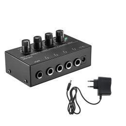 Amplifiers Mini Headphone Amplifier HA400 4 Channels UltraCompact Stereo Audio Amplifier With Power Adapter 10MHz Earphone Amp for Music