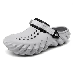 Sandals 2024 Summer Casual Slippers Men's EVA Comfortable Thick-soled Beach Hole Shoespenetrable