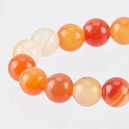 62Pcs Red Agate Beads Strands 6mm Grade A Stone Beads Crystal Energy Stone Round Orange Red Beads for Jewellery